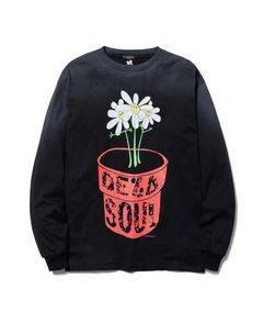 "Flower" LS TEE(xDe La Soul) / BLACK / デラソウルコラボロンティー