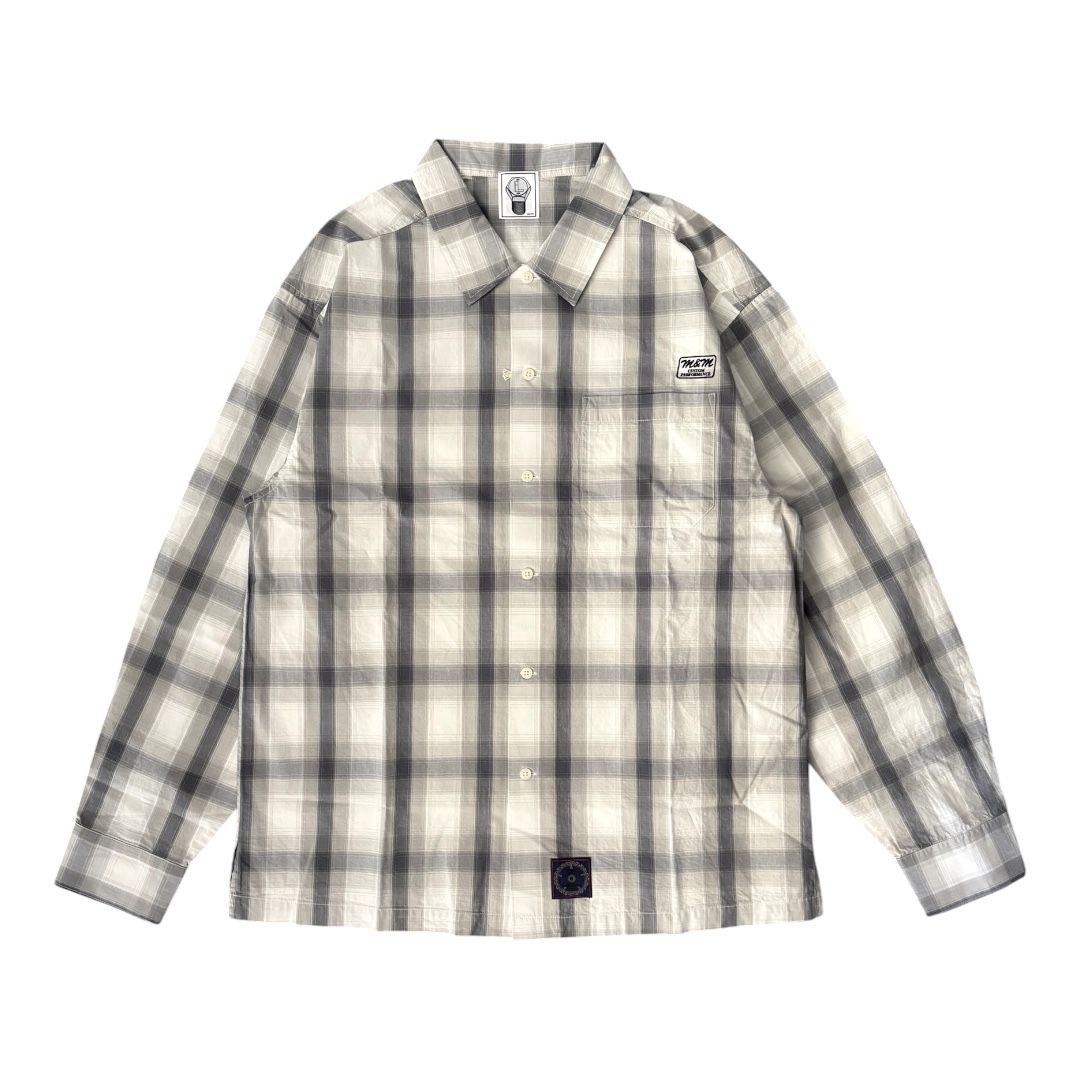 L/S CHECK SHIRT / WHITE/GRAY / チェックシャツ