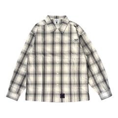 L/S CHECK SHIRT / WHITE/GRAY / チェックシャツ