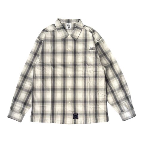 L/S CHECK SHIRT / WHITE/GRAY / チェックシャツ