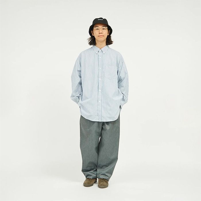 DRY OXFORD CORPORATE L/S B.D SHIRT / BLUE STRIPE