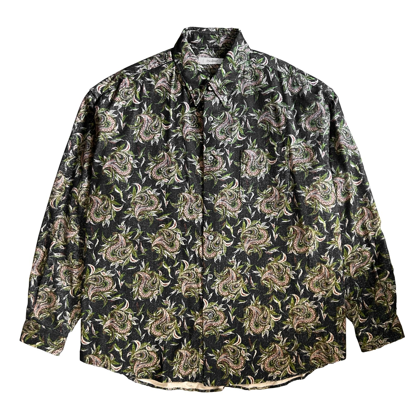 BUDS PAISLEY B.D SHIRT / D GRAY / バッズペイズリー柄シャツ