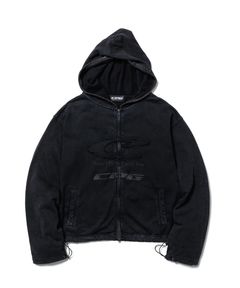 CPG FRT LOGO DYE ZIP HOODIE / BLACK / パウダー加工ジップパーカー / FS2026