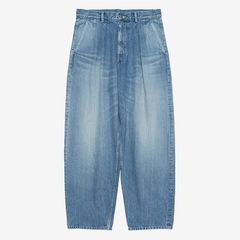 Unisex / Selvage Denim Two Tuck Pants -LIGHT FADE- / INDIGO LIGHT FADE