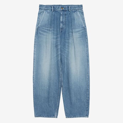 Unisex / Selvage Denim Two Tuck Pants -LIGHT FADE- / INDIGO LIGHT FADE