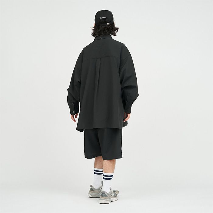 DRY WASHER POPLIN L/S B.D SHIRT / BLACK