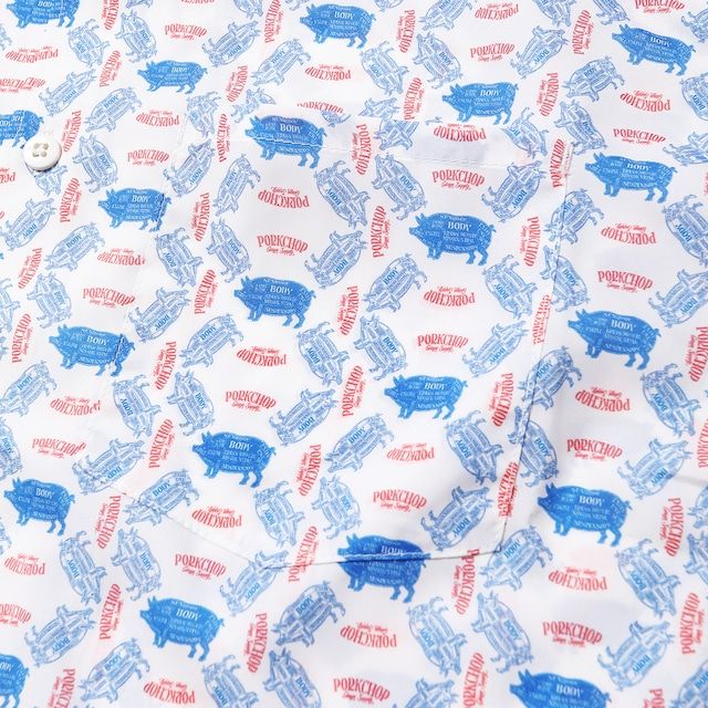 PORK AOP SHIRT / WHITE / 総柄プリントシャツ
