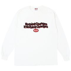 NC OVAL SCRIPT L/S TEE / WHITE / プリントロンティー
