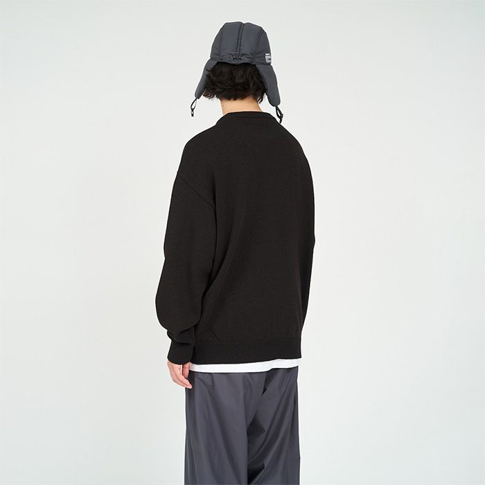 THERMAL JERSEY CREW NECK KNIT / BLACK