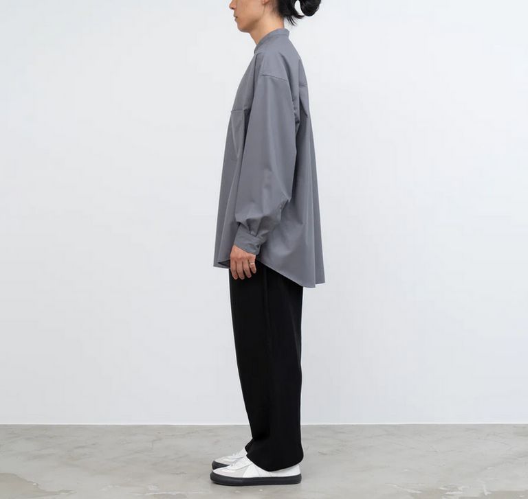 Graphpaper - Fine Wool Tropical L/S Oversized Band Collar Shirt ...