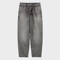 Selvage Denim Two Tuck Tapered Pants -LIGHT FADE- / BLACK LIGHT FADE