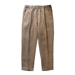 RAYON/HEMP PINSTRIPE EASY PANTS / BROWN×WHITE / イージーパンツ