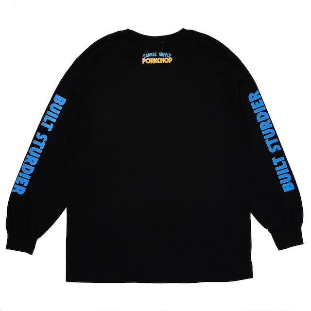 PC & SCREW L/S TEE / BLACK / プリントロンティー