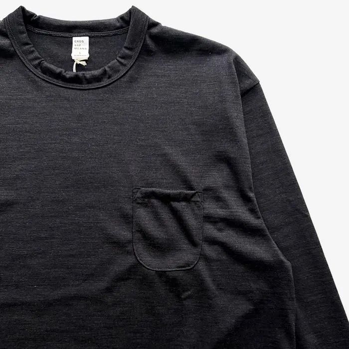 Merino Wool Pocket L/S Tee / Charcoal