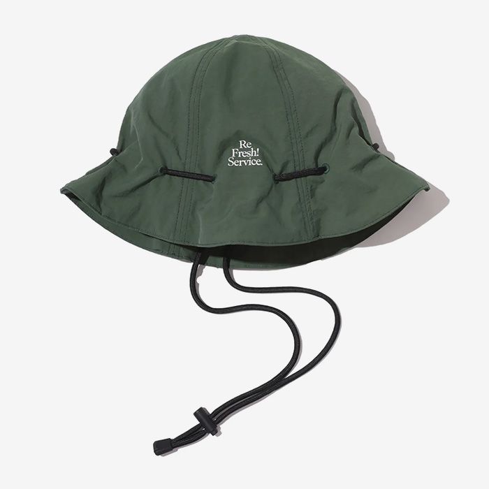 Refresh!Service. / DRAWSTRING POUCH HAT / KHAKI