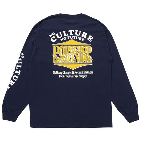 WAVE LOGO L/S TEE / NAVY / プリントロンティー