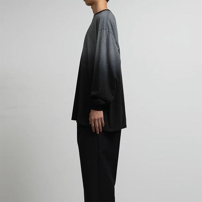 Gradient Border L/S Tee  / BLACK