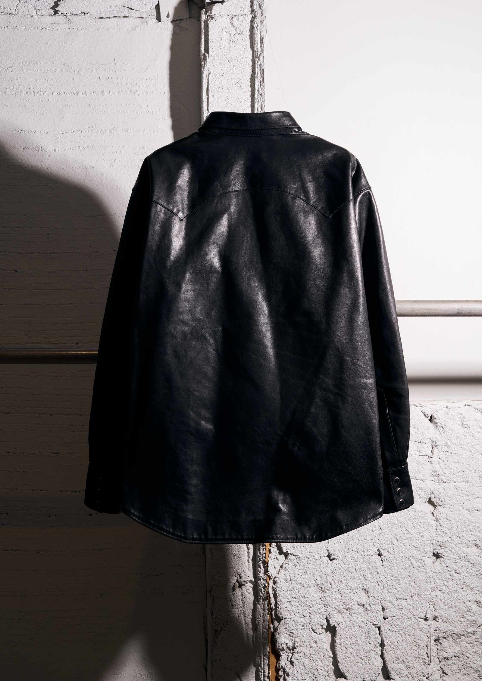 HORSE LEATHER SHIRT VINTAGE W / BLACK / レザー シャツ