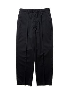 Combat Wool Twill Pin Tuck Easy Trousers / Black / イージーパンツ