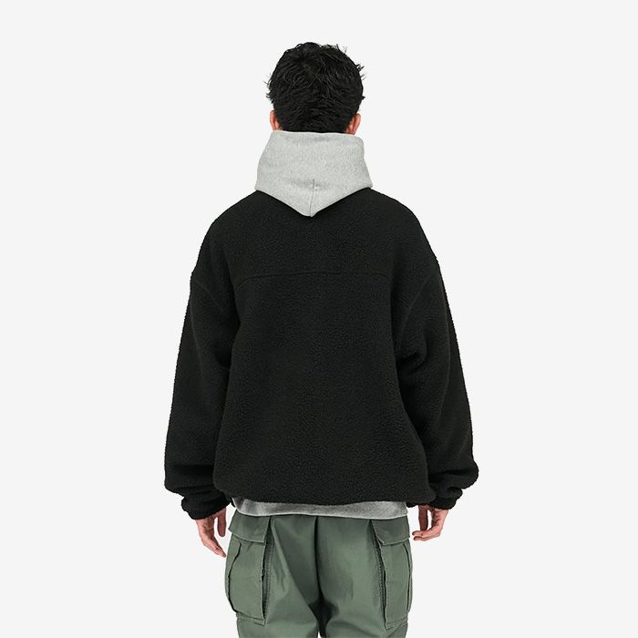 HEAVY FLEECE ZIP-UP JACKET / BLACK