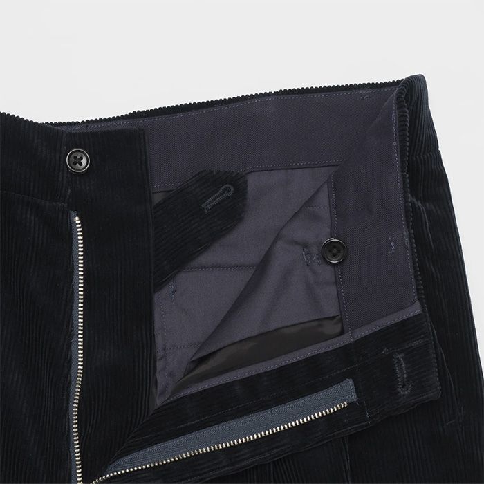 Suvin Corduroy Wide Straight Trousers / Black