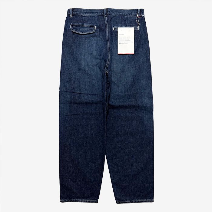 Unisex / Selvage Denim Two Tuck Tapered Pants -DARK FADE- / INDIGO DARK FADE