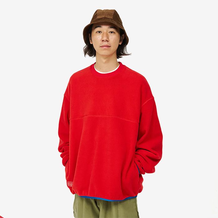 MICRO FLEECE CREW NECK PULLOVER / RED
