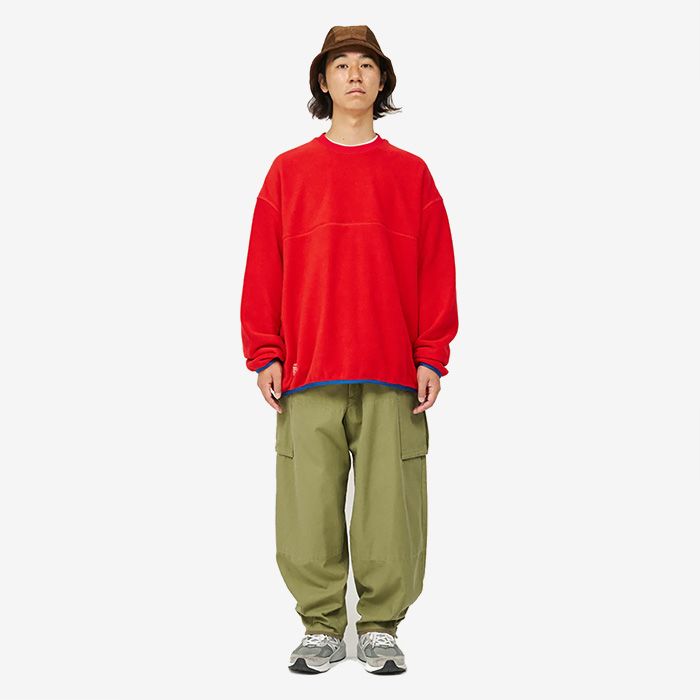 MICRO FLEECE CREW NECK PULLOVER / RED