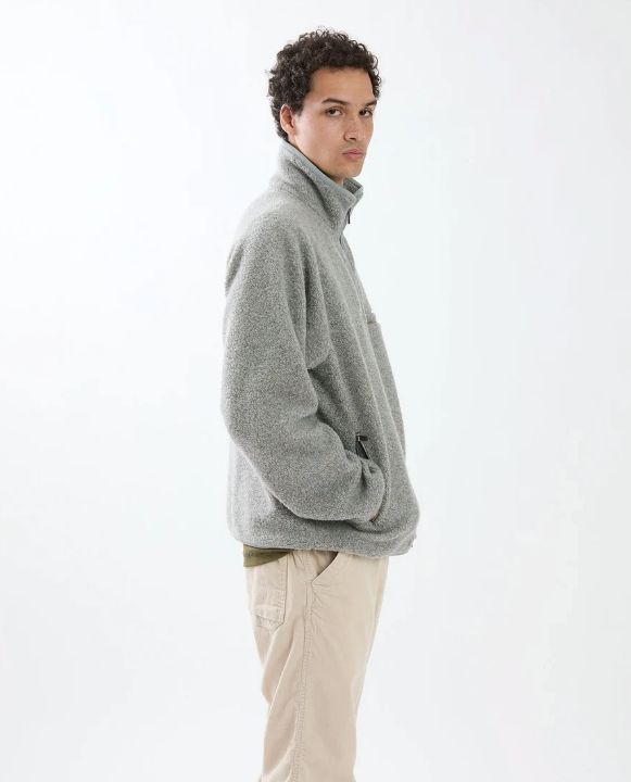 HIKER FULL ZIP BROUSON WOOL POLY NYLON PILE / HEATHER GRAY