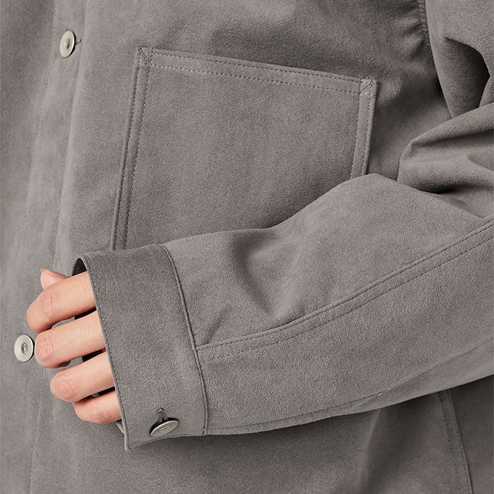 Synthetic Leather Short Jacket / H(Gray)