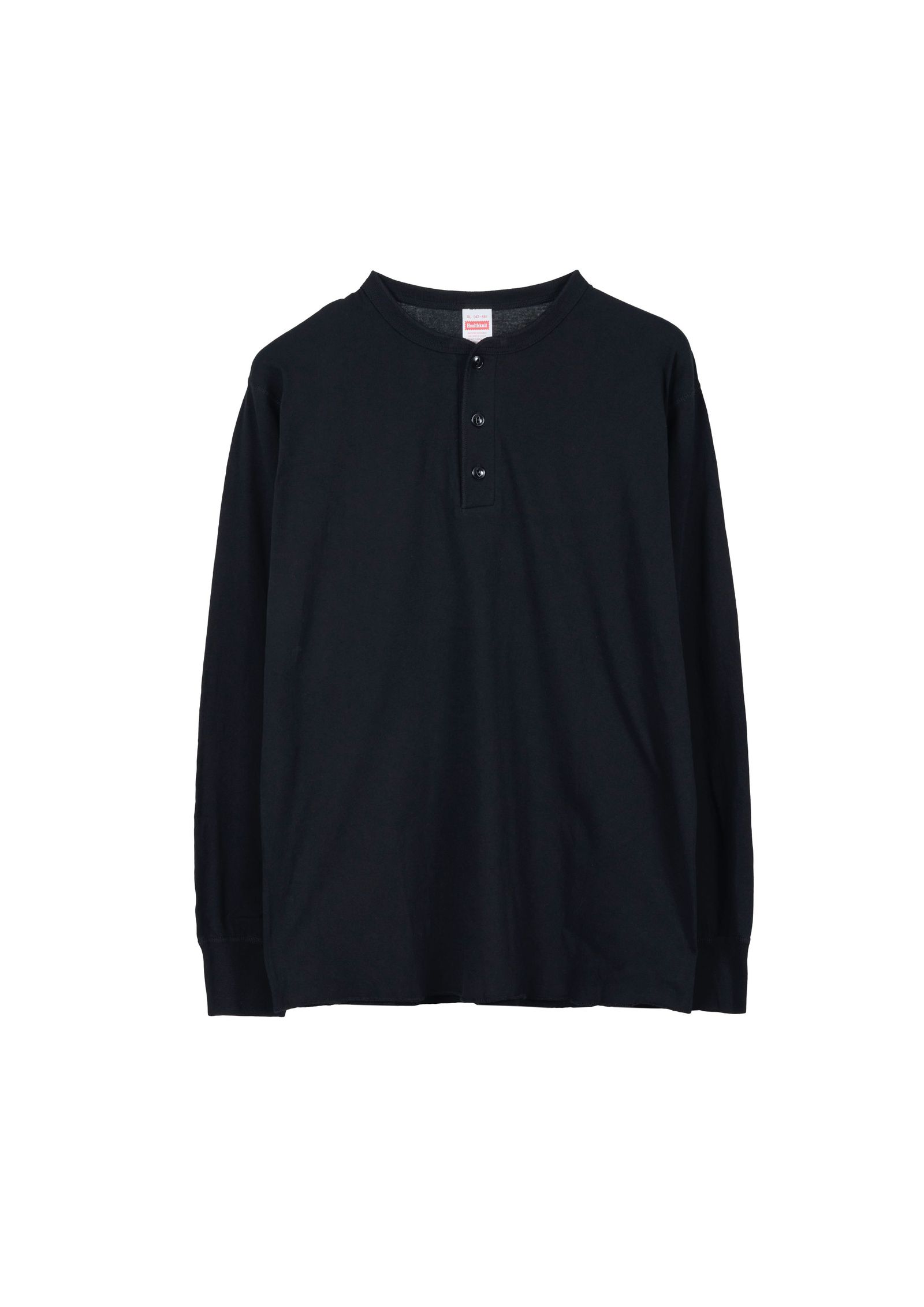 HEALTHKNIT HENRY NECK L/S / BLACK&NATURAL / 2パックロングスリーブティー