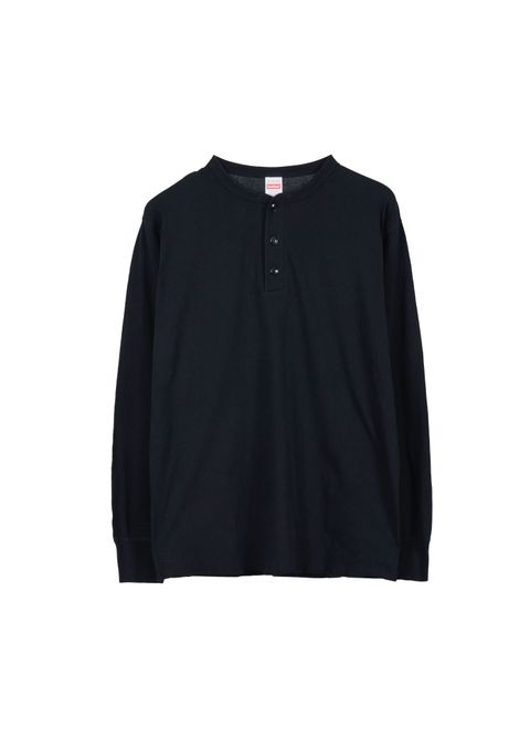 HEALTHKNIT HENRY NECK L/S / BLACK&NATURAL / 2パックロングスリーブティー