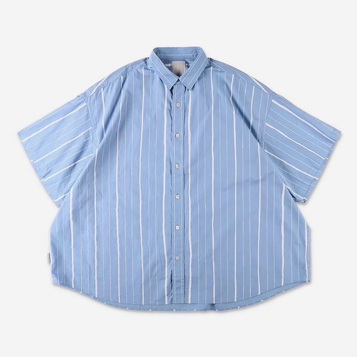 COTTON STRIPE SS SHIRT | SAX