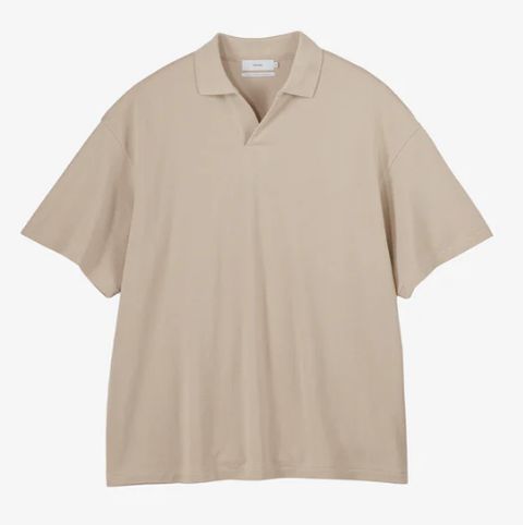 Graphpaper - Cotton Pique Jersey S/S Skipper Polo / BEIGE