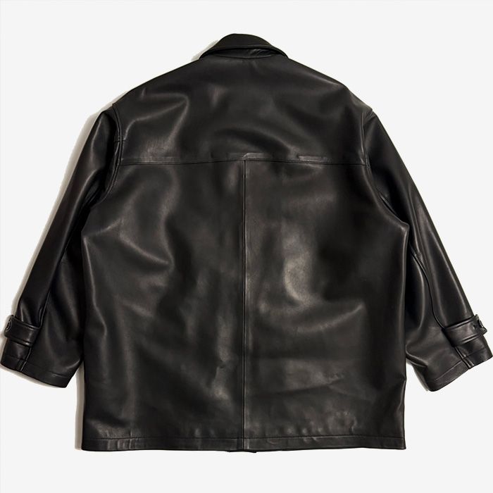 Lamb Leather Car Coat / Black