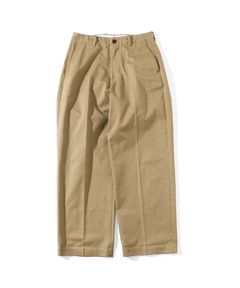 NO TUCK CHINO TROUSERS / CAMEL