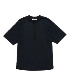 DWELLER S/S HENLEY NECK TEE COTTON JERSEY OVERDYED / DK,NAVY