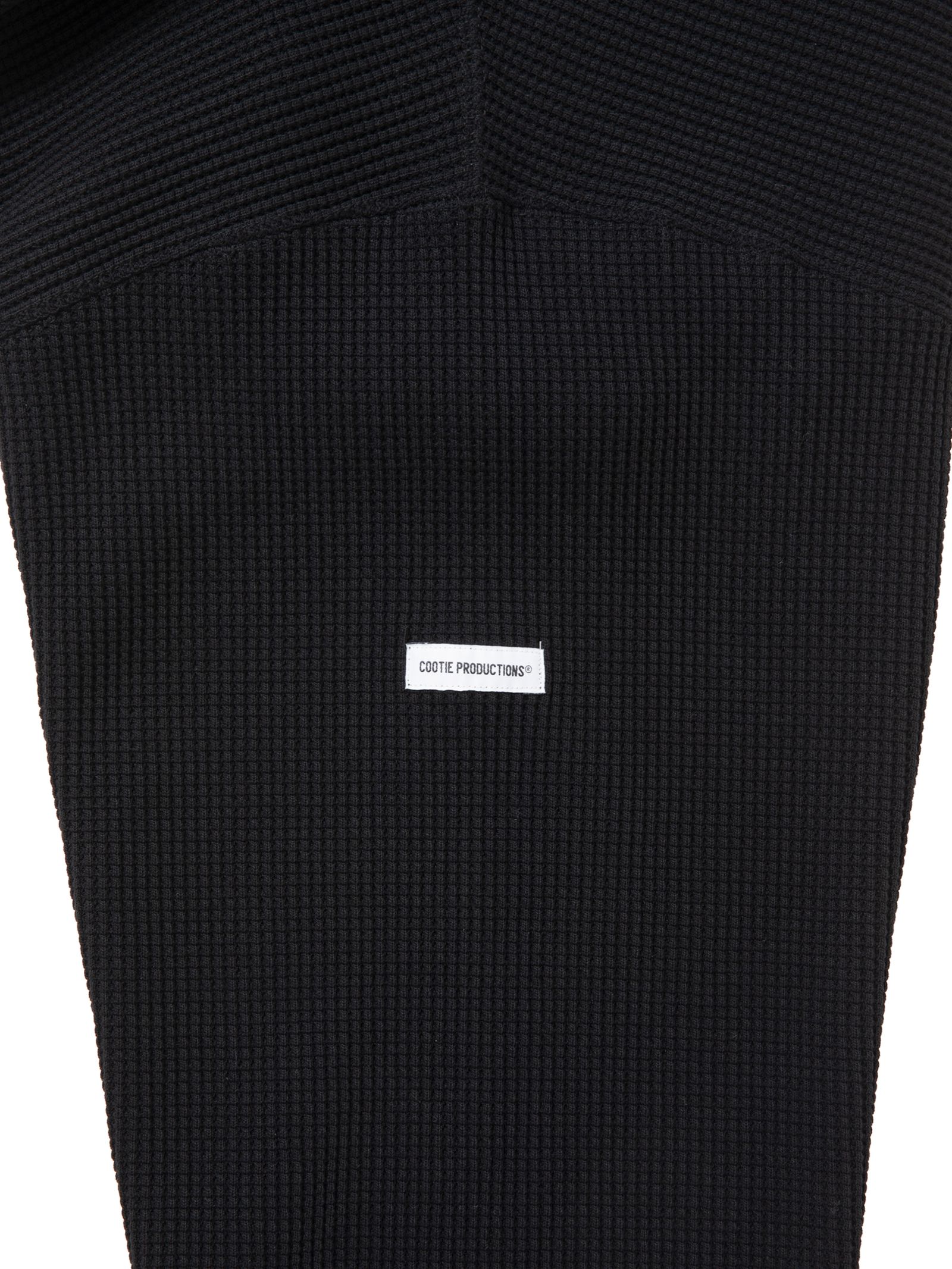 N/C Waﬄe Henley Sweatshirt / BLACK /  ヘンリーネック スウェット