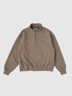 TECH LOGO QUARTER ZIP SWEATSHIRT / TAUPE