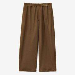 Wool Smooth Flannel Easy Wide Pants  / BROWN