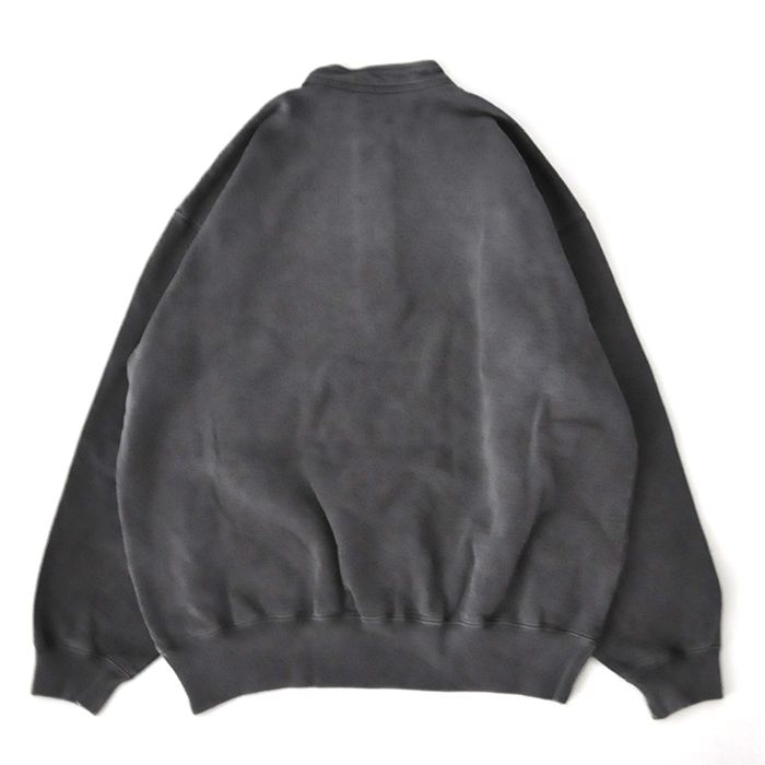 VOIL HENLEY NECK PIGMENT DYE / BLACK