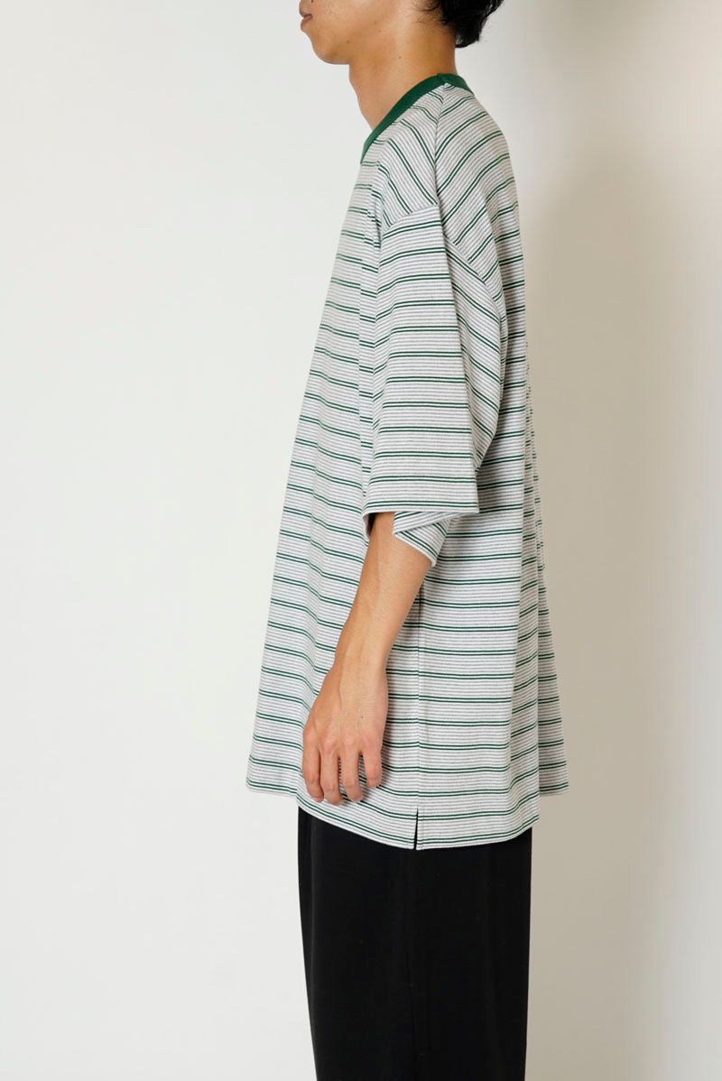 UNIVERSAL PRODUCTS - MULTI BORDER S/S T-SHIRT / NAVY | Stripe