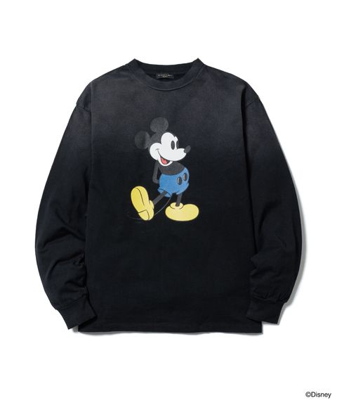 MICKEY L/S T-SHIRT / BLACK / プリント ティーシャツ