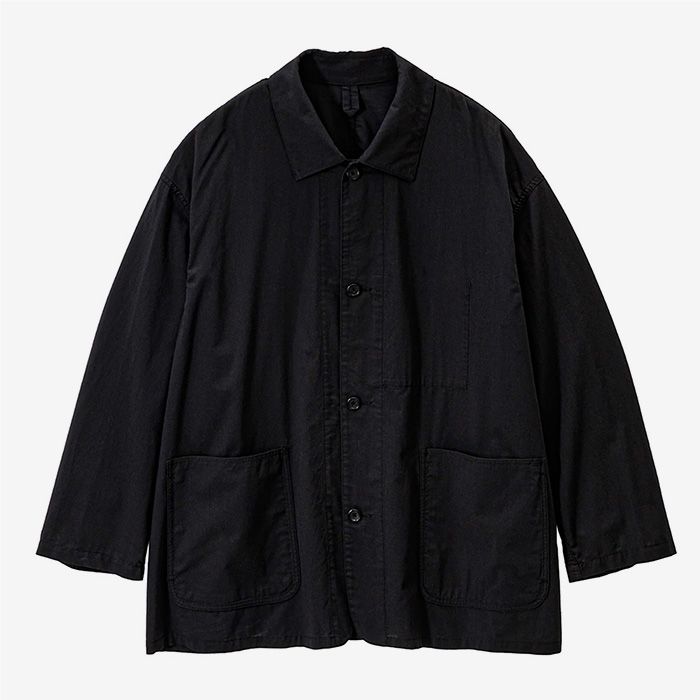 Cotton Wool Poplin Oversized Coverall / Black