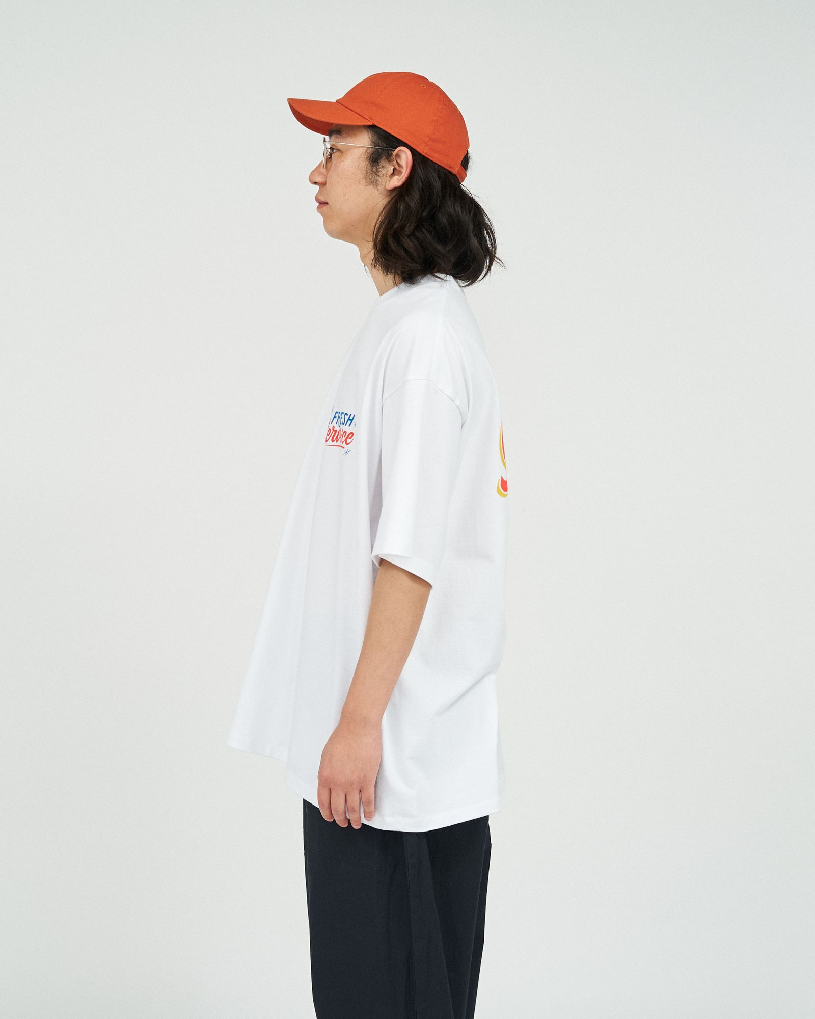 CORPORATE PRINTED S/S TEE ”ALL DAY ALL NIGHT ” / RED