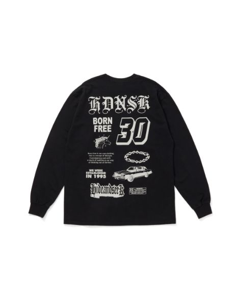 30 L/S Tee / BLACK / プリントロングスリーブティー