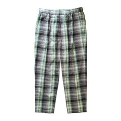 HEAVY WEIGHT RAYON OMBRE CHECK EASY PANTS / BROWN×GREEN / イージーパンツ