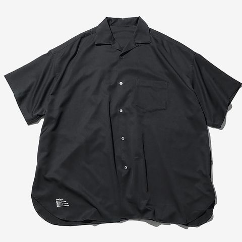 COOLFIBER OPEN COLLAR S/S SHIRT / BLACK
