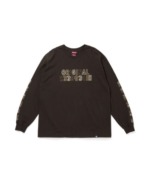 "HideandSeek×Toru Nishiura" Original H&S L/S Tee / BROWN / プリントロングスリーブティー