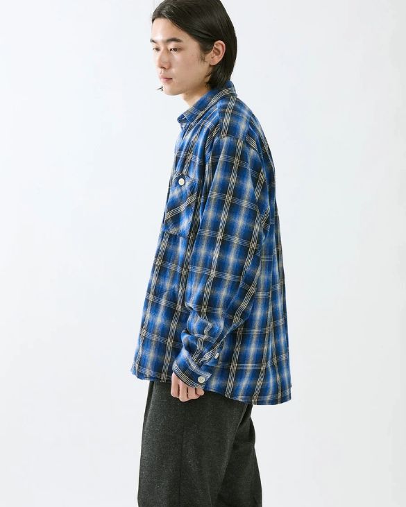 Rafu × nonnative WORKER SHIRT JACKET COTTON TWILL OMBRE CHECK / BLUE / シャツジャケット
